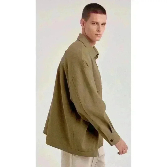 Men’s NAP Dark Grey Jersey Fleece Shirt Jacket Size Small. Oversized, Comfort - Picture 2 of 13